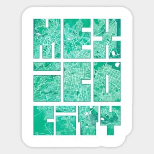 Mexico City Map Typography - Watercolor Sticker